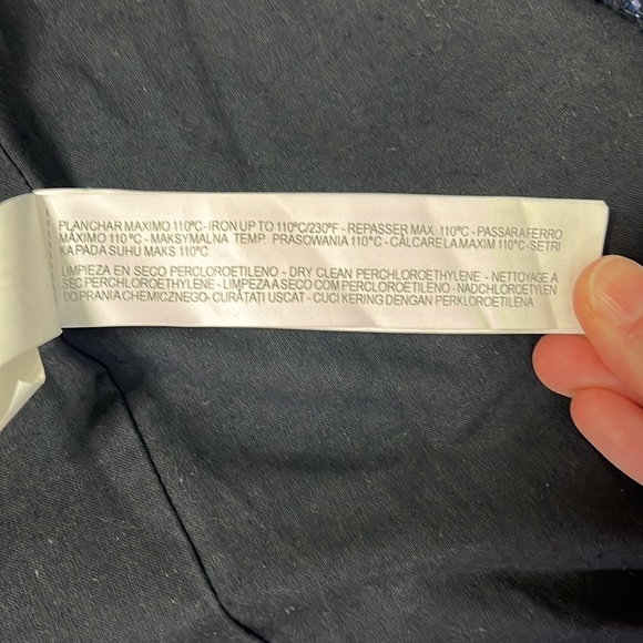 Zara Basic Long Tweed Textured Peacoat Navy Size XS - Picture 7 of 9